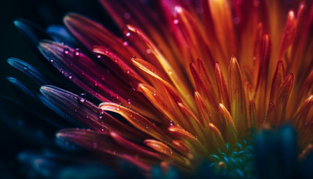 Vibrant gerbera daisy in dewy meadow, summer colorful growth generated by artificial intelligenceの素材