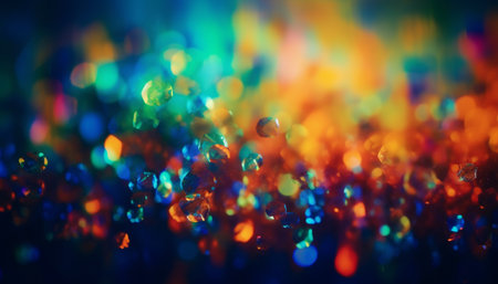 Vibrant colors and glowing shapes create a futuristic fantasy wallpaper generated by artificial intelligenceの素材