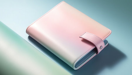 Leather book bag with pink handle, on blank background generated by artificial intelligenceの素材