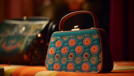 Multi colored leather purse collection adds elegance to modern fashion generated by artificial intelligenceの素材