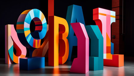 Vibrant multi colored abstract design symbolizes success in modern business generated by artificial intelligenceの素材