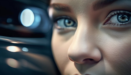 Driving through the night, two girls stare out the window generated by artificial intelligenceの素材