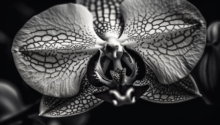 Exotic elegance in nature spotted moth orchid fragile beauty generated by artificial intelligenceの素材