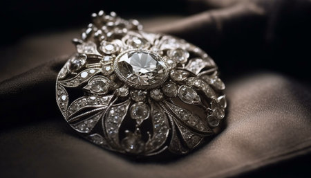 Shiny gemstone jewelry exudes elegance and glamour, a luxury gift generated by artificial intelligenceの素材