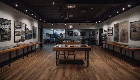 Modern luxury apartment with elegant design, comfortable furniture and lighting generated by artificial intelligenceの素材