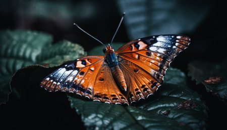 Vibrant butterfly markings showcase elegance and fragility in nature beauty generated by artificial intelligenceの素材