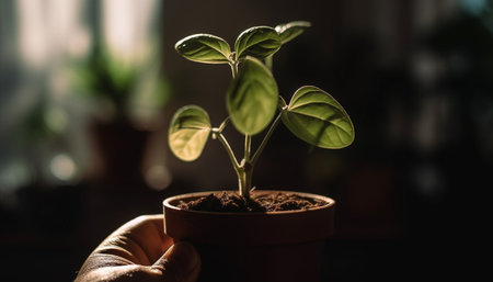 New life begins with the fragility of a small seedling generated by artificial intelligenceの素材