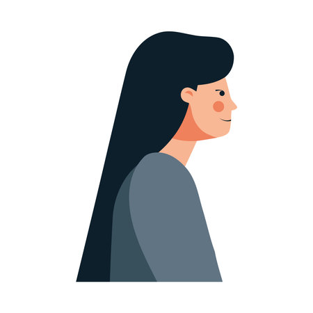 Smiling woman in flat designのイラスト素材