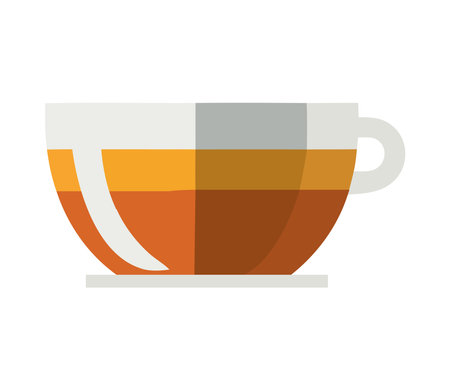 Coffee mug icon design on yellow backgroundのイラスト素材