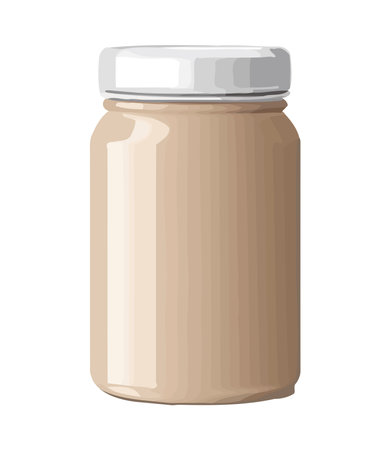 Organic honey in glass jar with lidのイラスト素材