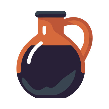 Transparent pottery jar with liquid decorationのイラスト素材