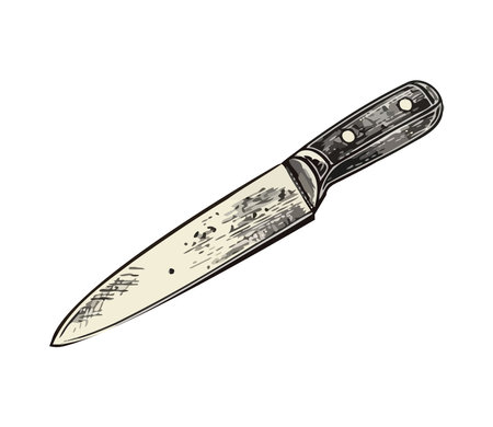 Sharp steel blade, handle of metal weaponのイラスト素材
