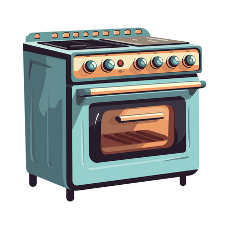 Modern kitchen equipment stove and ovenのイラスト素材
