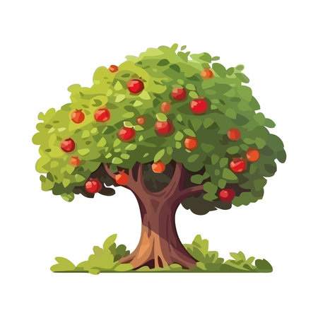 Fresh tree and fruits nature backgroundのイラスト素材