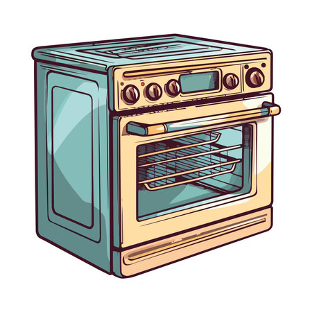 Modern kitchen equipment oven iconのイラスト素材