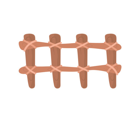 wooden rural fenceのイラスト素材