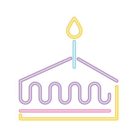 neon birthday cake sliceのイラスト素材