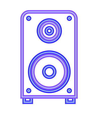 neon purple speakerのイラスト素材