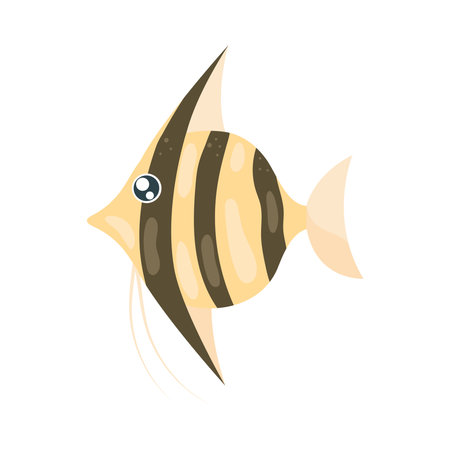striped fish sea life iconのイラスト素材