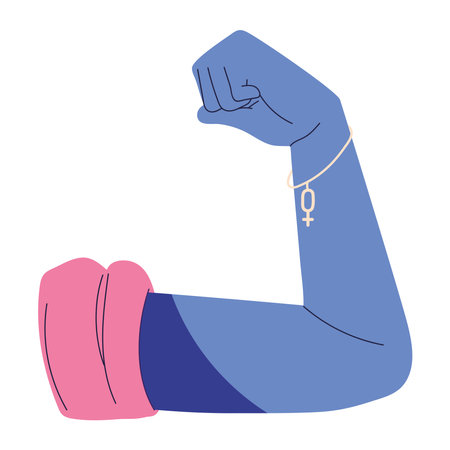 girl power strong arm iconのイラスト素材