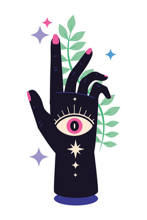 esoteric hand mystical iconのイラスト素材