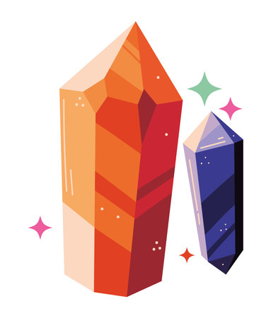esoteric crystal stones iconのイラスト素材