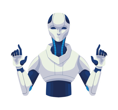 ai technology robot cyborgのイラスト素材