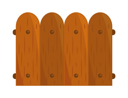 garden wood fence brownのイラスト素材