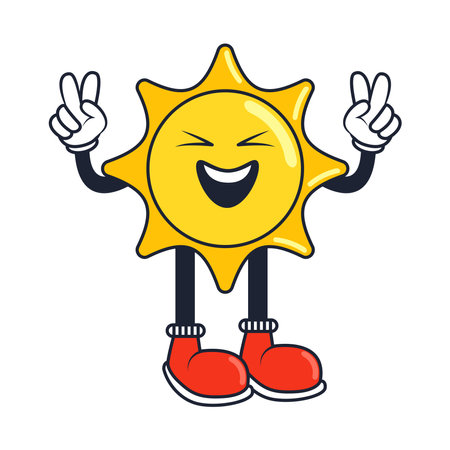 weather cartoon sunのイラスト素材