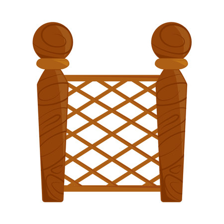 garden wood fence tradiotionalのイラスト素材
