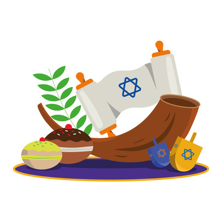 yom kippur illustration with jewish stuffのイラスト素材