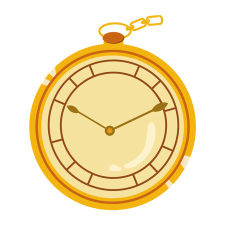 golden watch pocket illustrationのイラスト素材