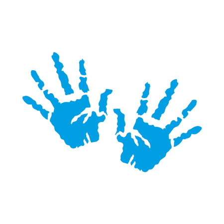 handprint paint colors blueのイラスト素材