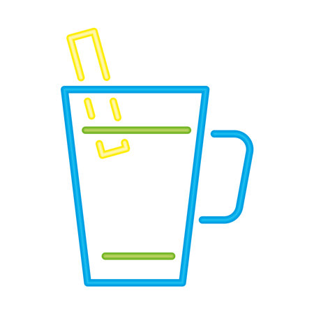 neon cocktail blue glassのイラスト素材