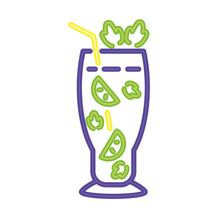 neon cocktail singboardのイラスト素材