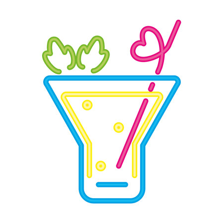 neon cocktail signboard designのイラスト素材