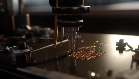 Metal industry workshop precision manufacturing with automated CNC machinery generated by artificial intelligenceの素材