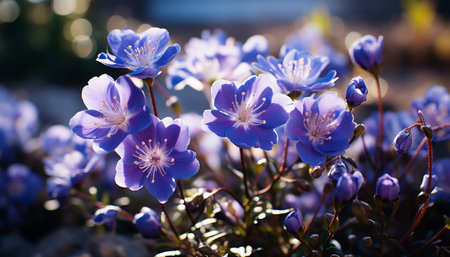 Vibrant purple petal, nature beauty in a single flower generated by artificial intelligenceの素材