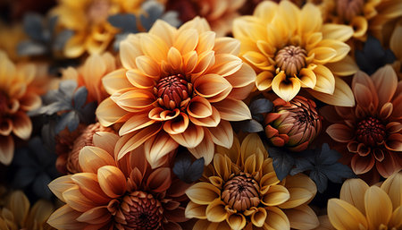 A vibrant bouquet of colorful flowers brings beauty to nature generated by artificial intelligenceの素材