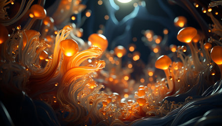 Glowing flame ignites vibrant celebration, symbolizing spirituality and creativity generated by artificial intelligenceの素材