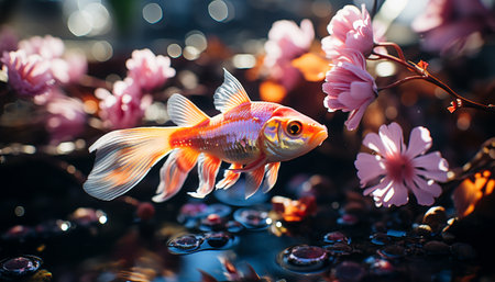 The vibrant beauty of underwater nature colorful fish swimming generated by artificial intelligenceの素材