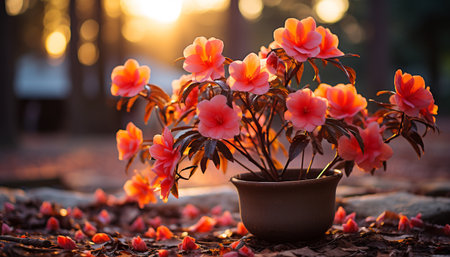 A vibrant bouquet of multi colored flowers brightens the autumn generated by artificial intelligenceの素材