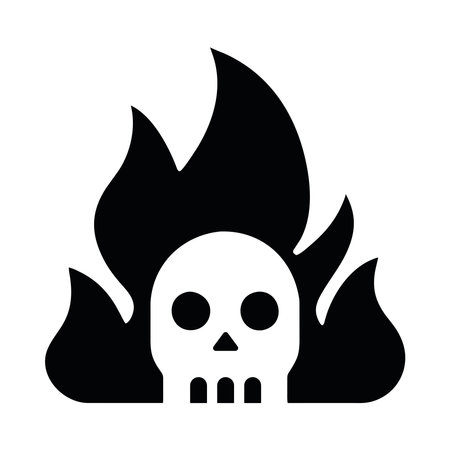 skull head silhouette onfire