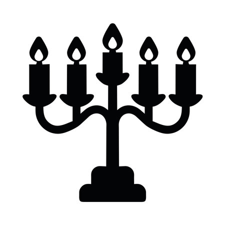 chandelier with candles silhouetteのイラスト素材