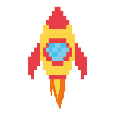 battle ship pixels yellowのイラスト素材