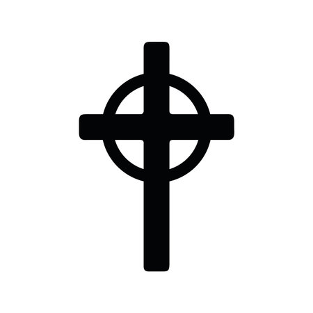 catholic religion cross iconのイラスト素材