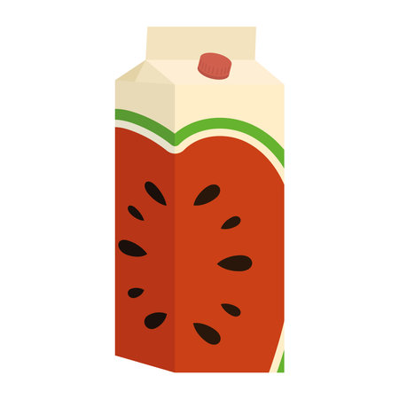 tetra pack box of watermelon juiceのイラスト素材