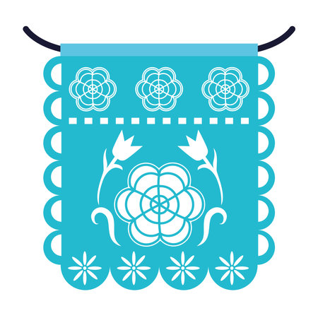 mexican flowers garlandのイラスト素材