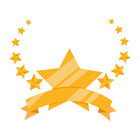 star and ribbon trophy illustrationのイラスト素材