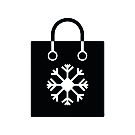 shopping bag with snowflakeのイラスト素材